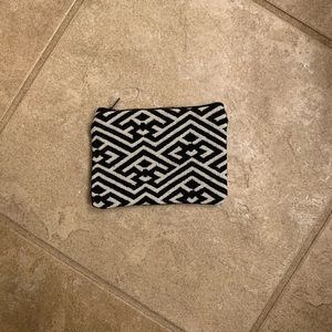 black and white change purse